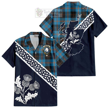Horsburgh Tartan Hawaiian Shirt Featuring Thistle and Scotland Map Kid - Tartan Vibes Clothing