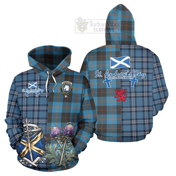 Horsburgh Tartan Hoodie Happy St. Andrew's Day Half Tartan Style Zip Hoodie - Tartan Vibes Clothing