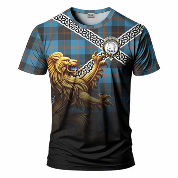 Horsburgh Crest Tartan T-Shirt with Golden Lion Emblem Celtic Style Kid's Shirt - Tartan Vibes Clothing
