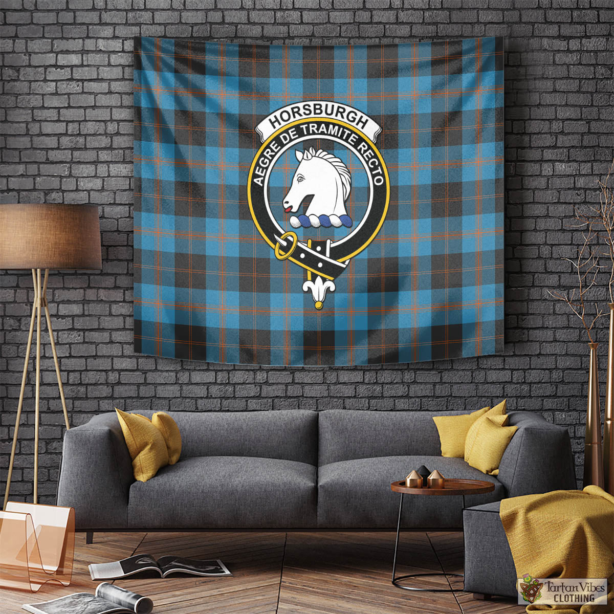 Horsburgh Tartan Tapestry Wall Hanging and Home Decor for Room with Family Crest Tapestry - Tartan Vibes Clothing