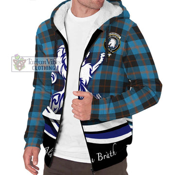 Horsburgh Tartan Sherpa Hoodie with Alba Gu Brath Regal Lion Emblem Unisex S - Tartan Vibes Clothing
