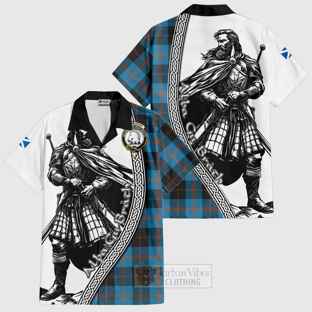 Horsburgh Tartan Clan Crest Hawaiian Shirt with Highlander Warrior Celtic Style Kid - Tartan Vibes Clothing