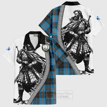 Horsburgh Tartan Clan Crest Hawaiian Shirt with Highlander Warrior Celtic Style Kid - Tartan Vibes Clothing