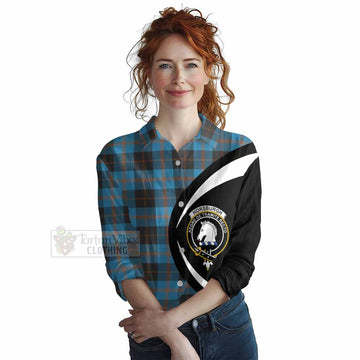 Horsburgh Tartan Women's Casual Shirt with Family Crest Circle Style Female - Tartan Vibes Clothing