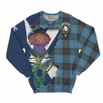 Tartan Vibes Clothing Horsburgh Tartan Family Crest Sweatshirt Scottish Thistle Celtic Inspired