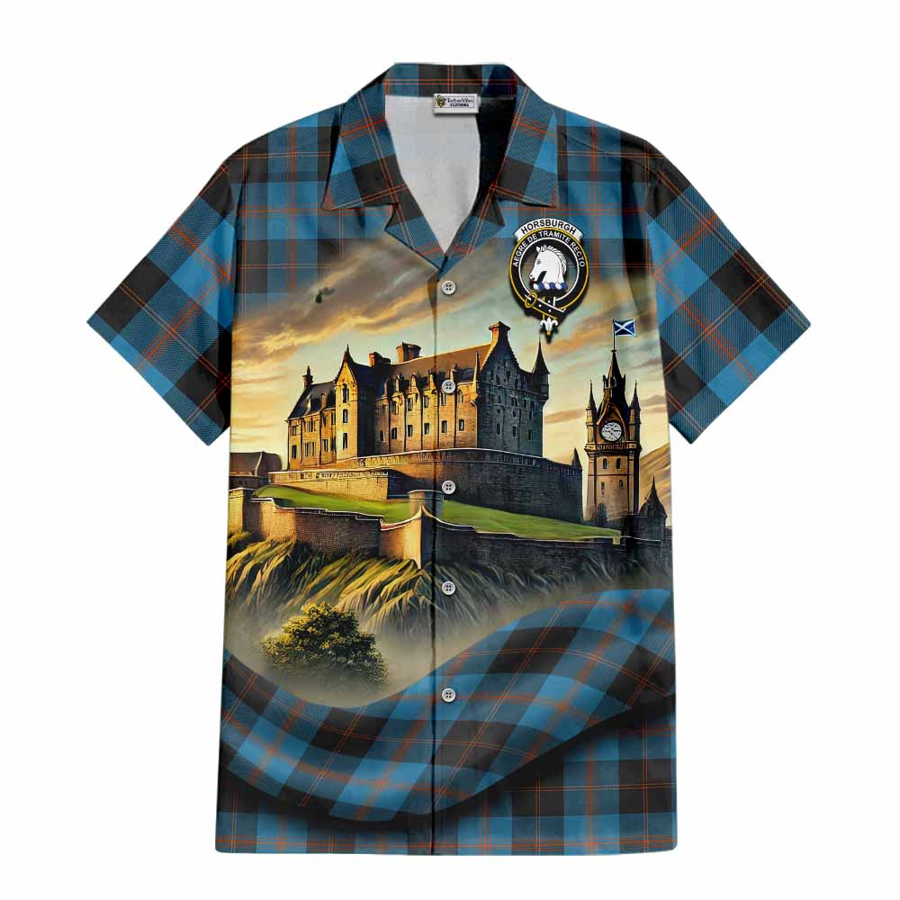 Horsburgh Tartan Family Crest Hawaiian Shirt with Scottish Ancient Castle Style Kid - Tartan Vibes Clothing