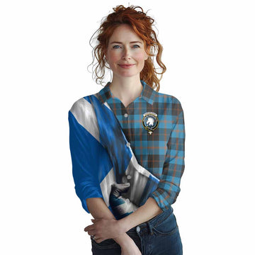 Horsburgh Tartan Women's Casual Shirt with Family Crest Scotland Patriotic Style Female - Tartan Vibes Clothing