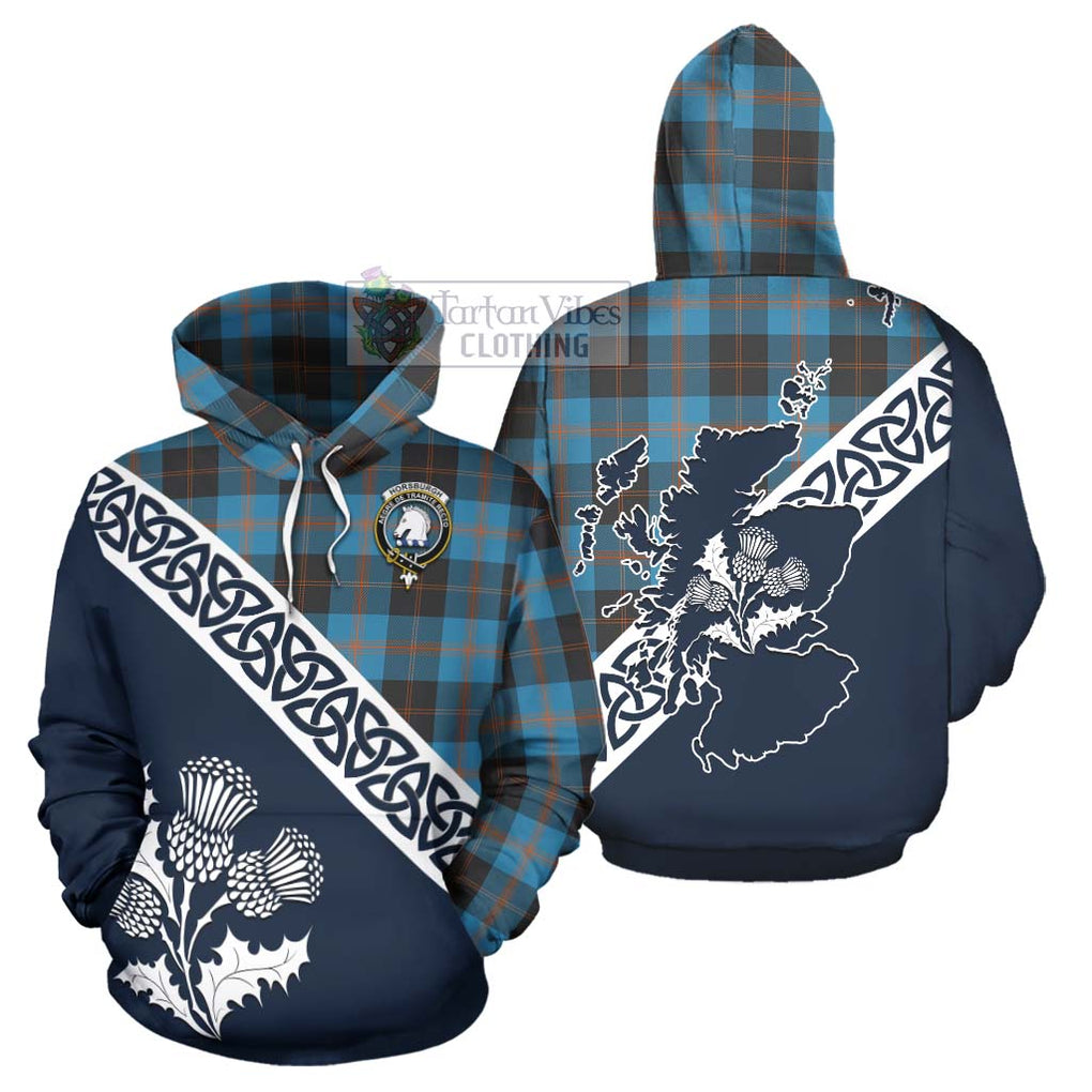 Horsburgh Tartan Hoodie Featuring Thistle and Scotland Map Zip Hoodie - Tartan Vibes Clothing