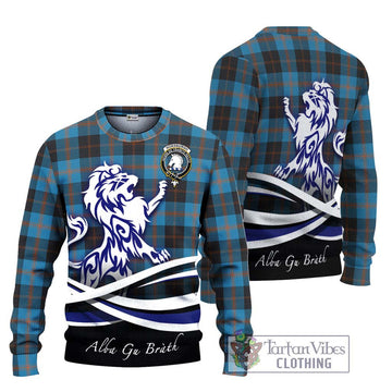 Horsburgh Tartan Ugly Sweater with Alba Gu Brath Regal Lion Emblem Unisex - Tartan Vibes Clothing