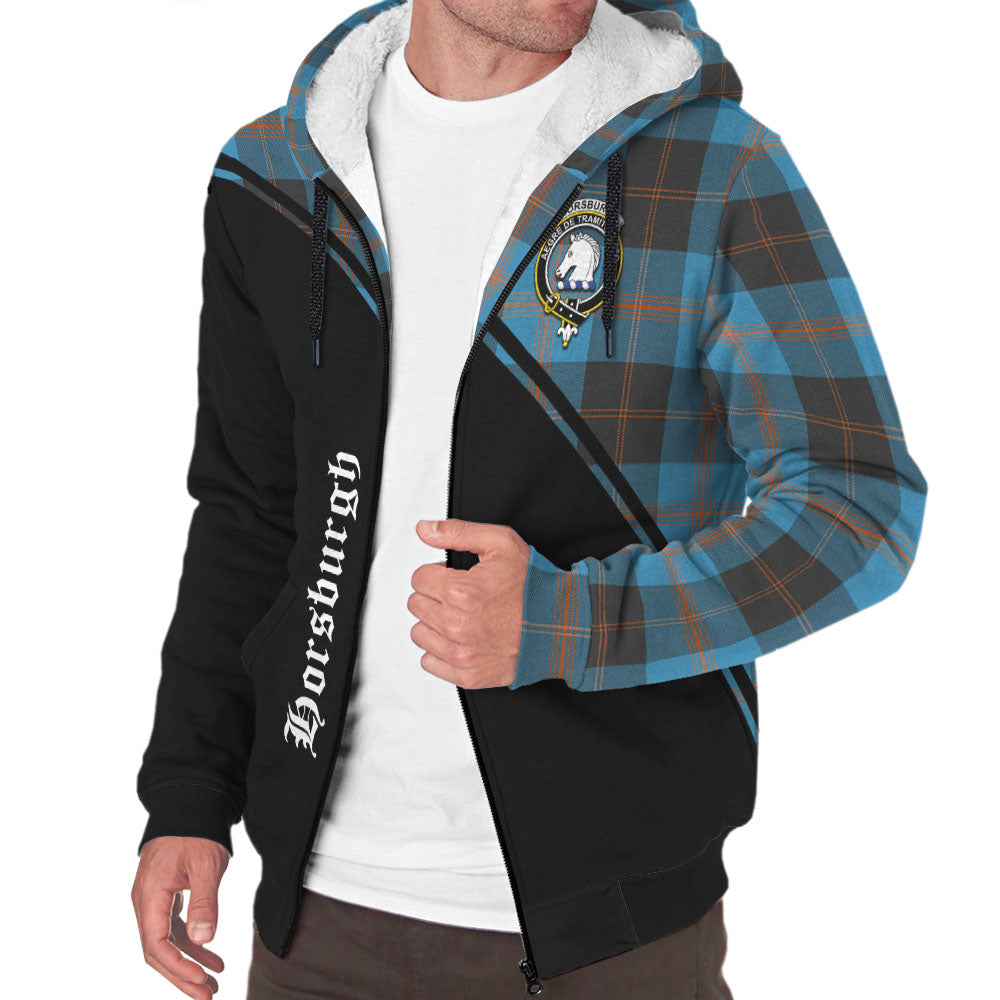 Horsburgh Tartan Sherpa Hoodie with Family Crest Curve Style Unisex - Tartan Vibes Clothing