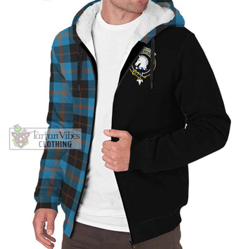 Horsburgh Tartan Sherpa Hoodie with Family Crest and Half Of Me Style Unisex S - Tartan Vibes Clothing