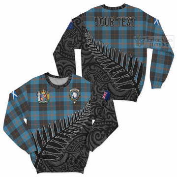 Horsburgh Crest Tartan Sweatshirt with New Zealand Silver Fern Half Style Unisex - Tartan Vibes Clothing