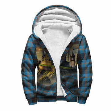 Horsburgh Tartan Family Crest Sherpa Hoodie with Scottish Ancient Castle Style Unisex S - Tartan Vibes Clothing