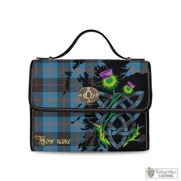 Horsburgh Tartan Waterproof Canvas Bag with Scotland Map and Thistle Celtic Accents