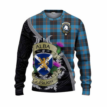 Horsburgh Tartan Family Crest Knitted Sweater Lion Rampant Royal Thistle Shield Celtic Inspired Unisex - Tartan Vibes Clothing