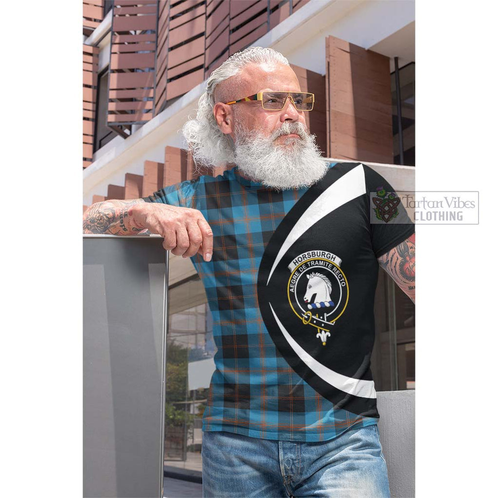 Horsburgh Tartan Cotton T-shirt with Family Crest Circle Style Men's Shirt - Tartan Vibes Clothing