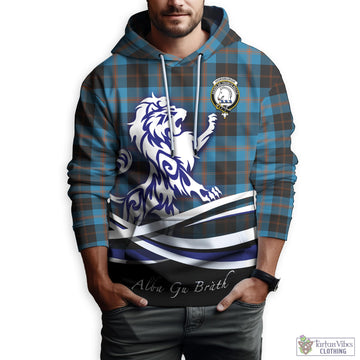 Horsburgh Tartan Hoodie with Alba Gu Brath Regal Lion Emblem Zip Hoodie - Tartan Vibes Clothing
