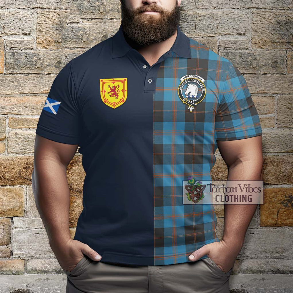 Horsburgh Tartan Polo Shirt Alba with Scottish Lion Royal Arm Half Style - Tartan Vibes Clothing