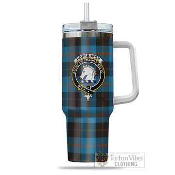 Horsburgh Tartan and Family Crest Tumbler with Handle
