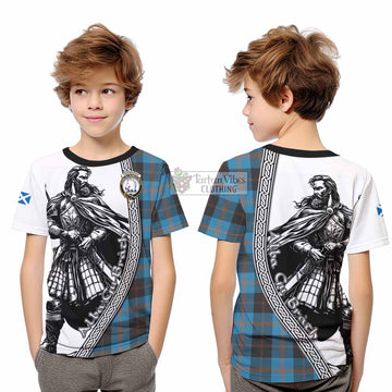 Horsburgh Tartan Clan Crest Kid T-Shirt with Highlander Warrior Celtic Style - Tartan Vibes Clothing