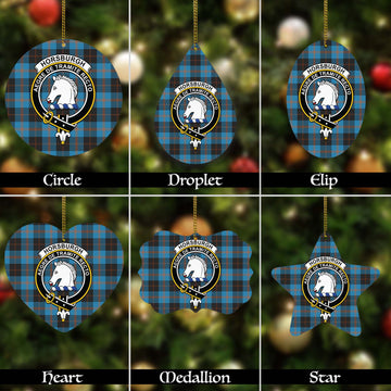 Horsburgh Tartan Christmas Ornaments with Family Crest