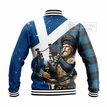 Horsburgh Tartan Baseball Jacket with Family Crest Scottish Bagpiper Vibes - Tartan Vibes Clothing