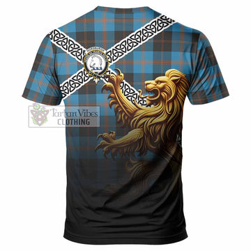Horsburgh Crest Tartan T-Shirt with Golden Lion Emblem Celtic Style - Tartan Vibes Clothing
