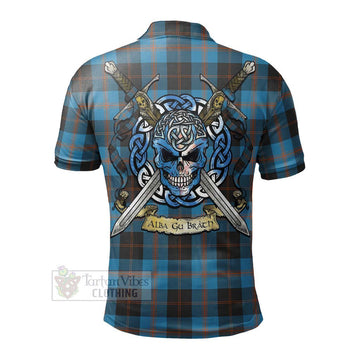 Horsburgh Tartan Polo Shirt with Family Crest Celtic Skull Style - Tartan Vibes Clothing