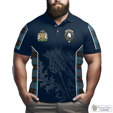 Horsburgh Tartan Men's Polo Shirt with Family Crest and Scottish Thistle Vibes Sport Style - Tartan Vibes Clothing