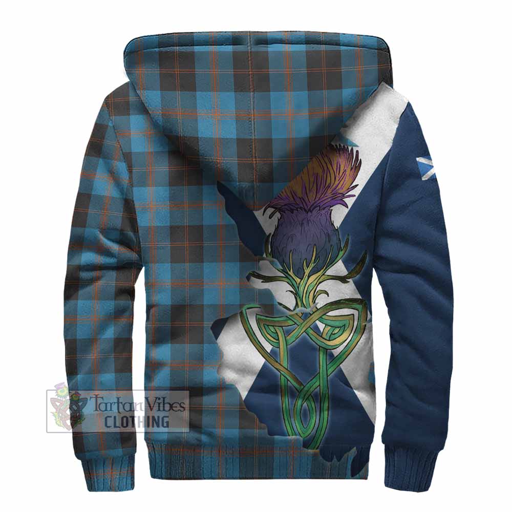 Tartan Vibes Clothing Horsburgh Tartan Family Crest Sherpa Hoodie Scottish Thistle Celtic Inspired