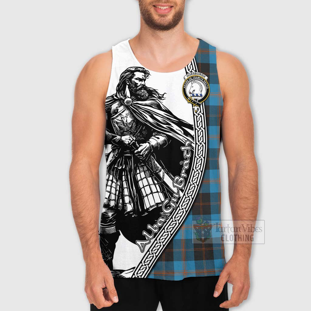 Horsburgh Tartan Clan Crest Men's Tank Top with Highlander Warrior Celtic Style - Tartan Vibes Clothing