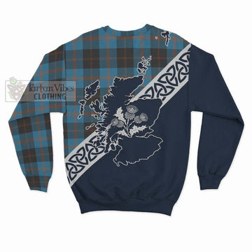 Horsburgh Tartan Sweatshirt Featuring Thistle and Scotland Map - Tartan Vibes Clothing