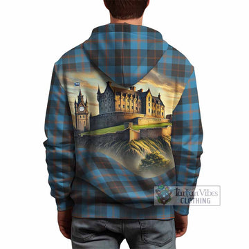 Horsburgh Tartan Family Crest Hoodie with Scottish Ancient Castle Style - Tartan Vibes Clothing