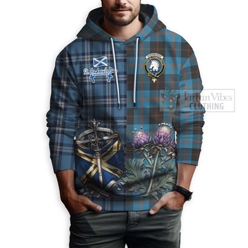 Horsburgh Tartan Hoodie Happy St. Andrew's Day Half Tartan Style - Tartan Vibes Clothing