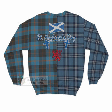 Horsburgh Tartan Sweatshirt Happy St. Andrew's Day Half Tartan Style - Tartan Vibes Clothing