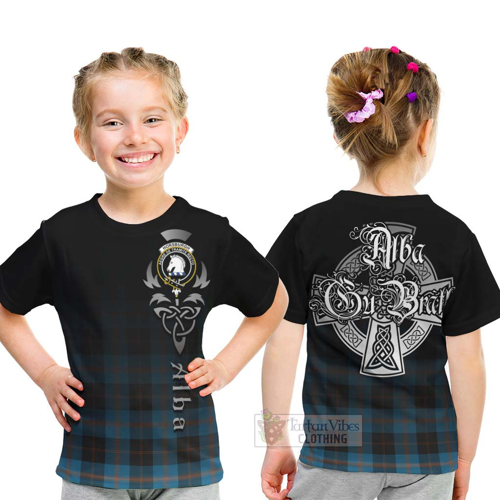 Horsburgh Tartan Kid T-Shirt Featuring Alba Gu Brath Family Crest Celtic Inspired - Tartan Vibes Clothing