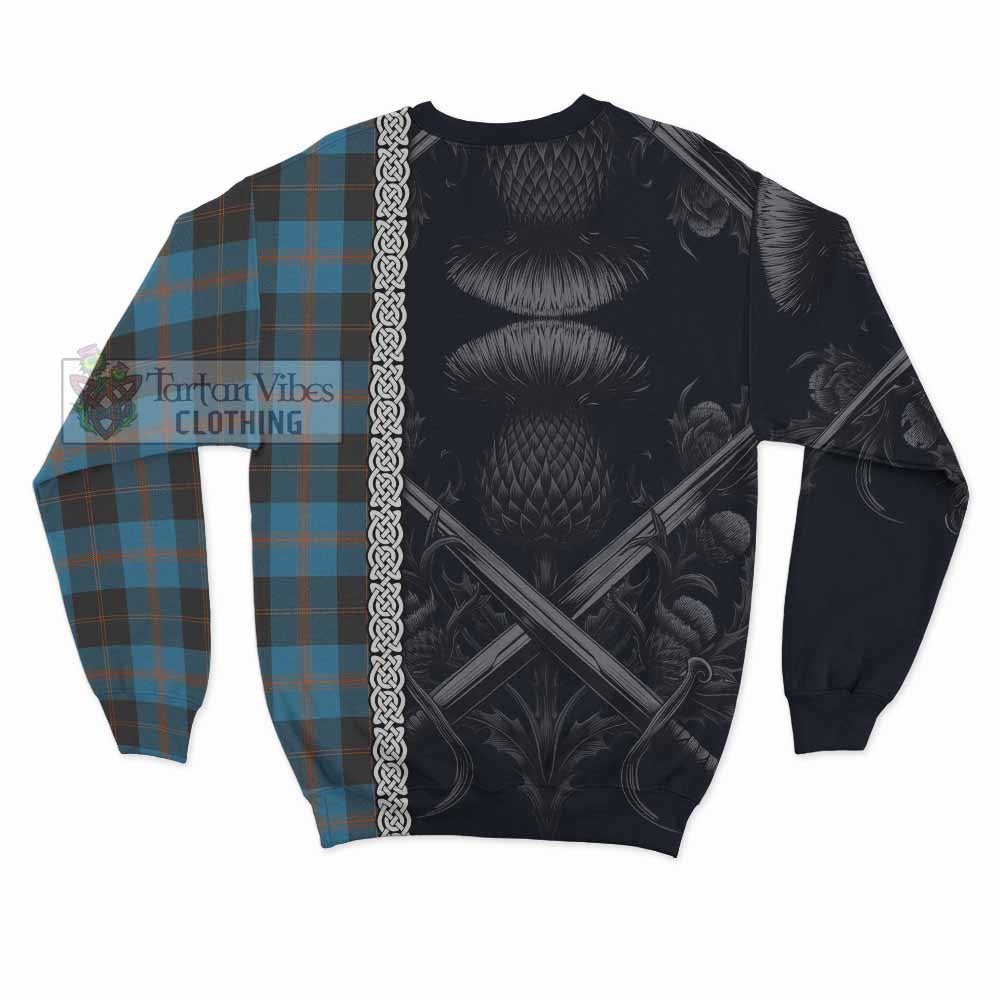 Horsburgh Tartan Sweatshirt with Family Crest Cross Sword Thistle Celtic Vibes - Tartan Vibes Clothing