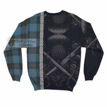 Horsburgh Tartan Sweatshirt with Family Crest Cross Sword Thistle Celtic Vibes - Tartan Vibes Clothing