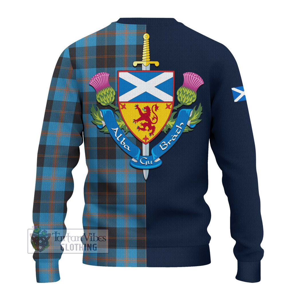 Horsburgh Tartan Ugly Sweater Alba with Scottish Lion Royal Arm Half Style - Tartan Vibes Clothing