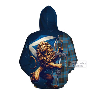 Horsburgh Tartan Family Crest Cotton Hoodie with Scottish Majestic Lion Pullover Hoodie - Tartan Vibes Clothing