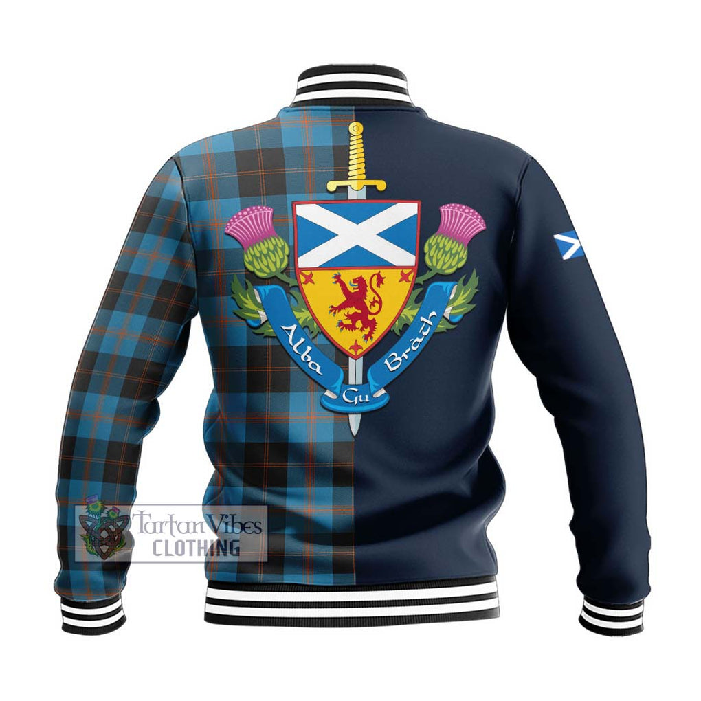 Horsburgh Tartan Baseball Jacket Alba with Scottish Lion Royal Arm Half Style - Tartan Vibes Clothing