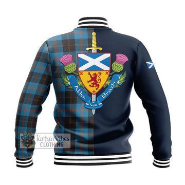 Horsburgh Tartan Baseball Jacket Alba with Scottish Lion Royal Arm Half Style - Tartan Vibes Clothing