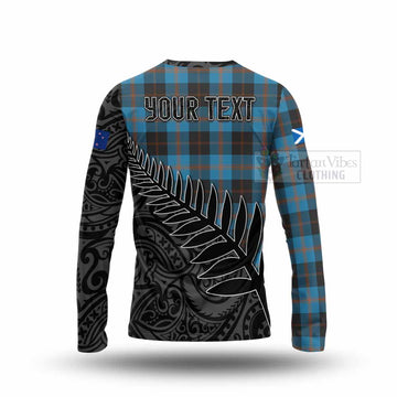 Horsburgh Crest Tartan Long Sleeve T-Shirt with New Zealand Silver Fern Half Style - Tartan Vibes Clothing
