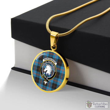 Horsburgh Tartan Circle Necklace with Family Crest