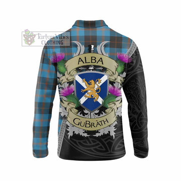 Horsburgh Tartan Family Crest Long Sleeve Polo Shirt Lion Rampant Royal Thistle Shield Celtic Inspired - Tartan Vibes Clothing