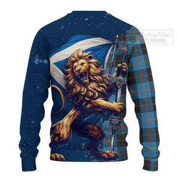 Horsburgh Tartan Family Crest Knitted Sweater with Scottish Majestic Lion - Tartan Vibes Clothing