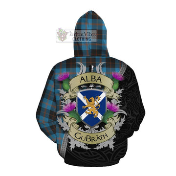 Horsburgh Tartan Family Crest Cotton Hoodie Lion Rampant Royal Thistle Shield Celtic Inspired Pullover Hoodie - Tartan Vibes Clothing