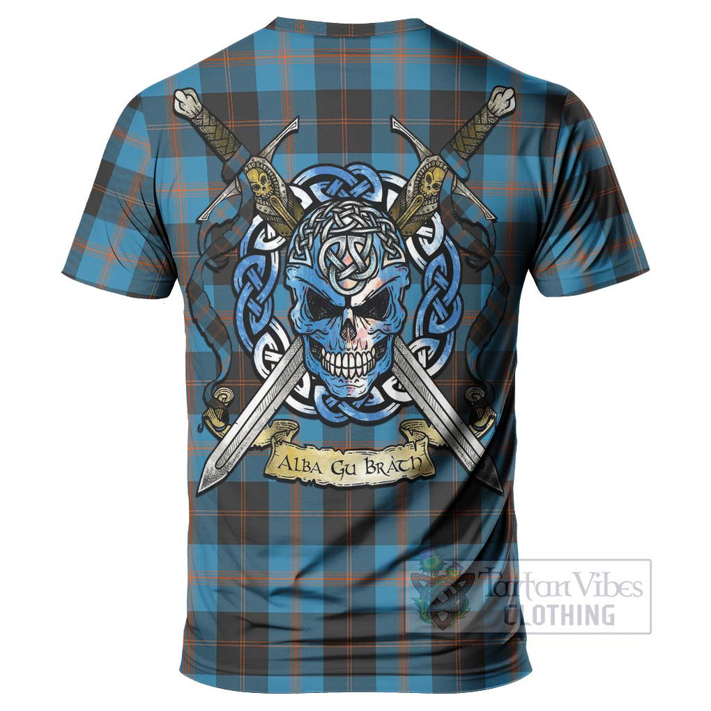 Horsburgh Tartan T-Shirt with Family Crest Celtic Skull Style - Tartan Vibes Clothing