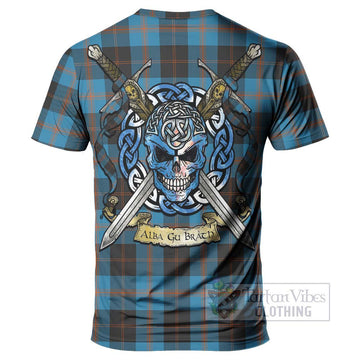 Horsburgh Tartan T-Shirt with Family Crest Celtic Skull Style - Tartan Vibes Clothing