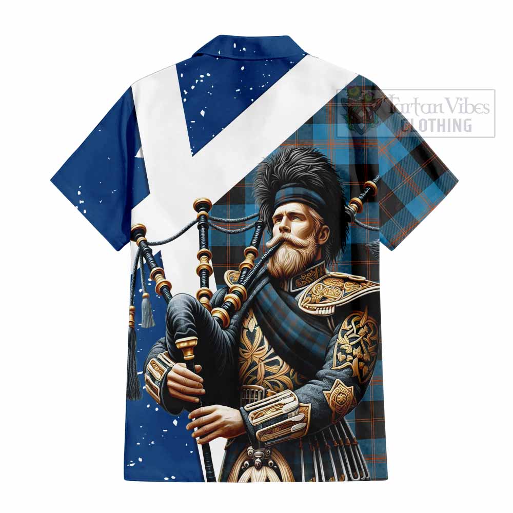 Horsburgh Tartan Hawaiian Shirt with Family Crest Scottish Bagpiper Vibes - Tartan Vibes Clothing